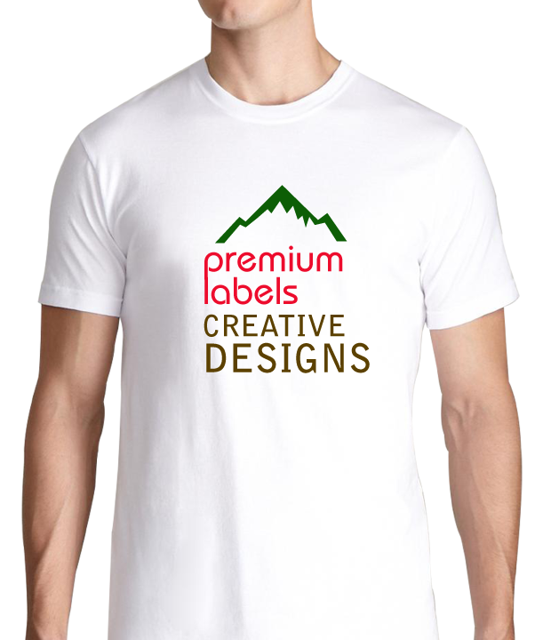เสื้อยืดคอวี Premium labels creative design